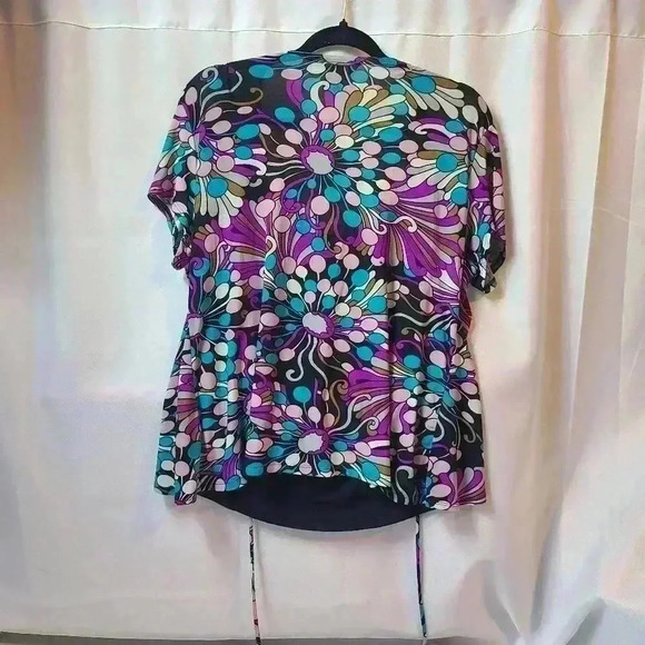 AA Studio Purple Floral Pattern Blouse with Cardigan Women's 14w - Picture 3 of 4